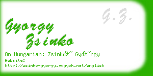 gyorgy zsinko business card